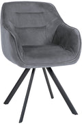 Ergonomischer Esszimmerstuhl mit Samt- oder Stoffbezug und drehbarem Metallgestell