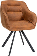 Ergonomischer Esszimmerstuhl mit Samt- oder Stoffbezug und drehbarem Metallgestell