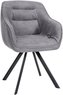 Ergonomischer Esszimmerstuhl mit Samt- oder Stoffbezug und drehbarem Metallgestell