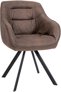 Ergonomischer Esszimmerstuhl mit Samt- oder Stoffbezug und drehbarem Metallgestell