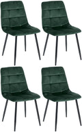Esszimmerstühle 4er Set mit Samtbezug und hoher Rückenlehne - Moderne Polsterstühle für Wohnzimmer und Küche