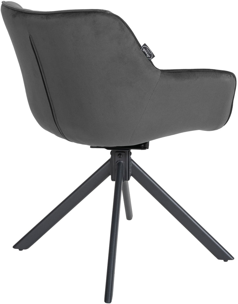 Eleganter Esszimmerstuhl mit Samtbezug und selbstjustierendem Drehmechanismus