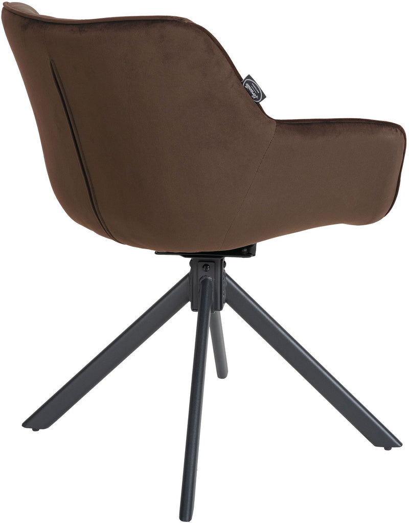 Eleganter Esszimmerstuhl mit Samtbezug und selbstjustierendem Drehmechanismus
