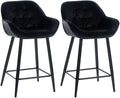 2er Set Barhocker Gibson Samt Sitzhöhe 76 cm