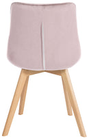 Moderner Esszimmerstuhl mit Samtbezug und Holzgestell