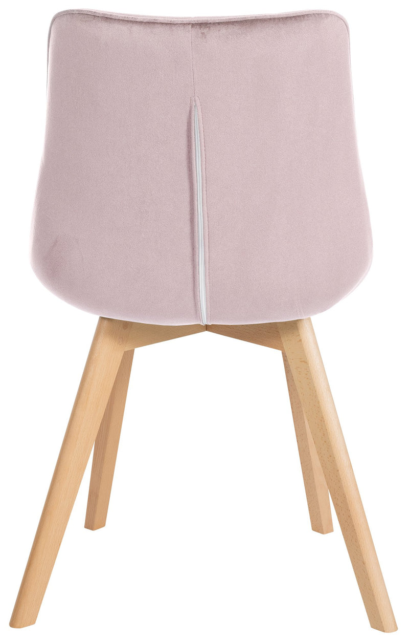 Moderner Esszimmerstuhl mit Samtbezug und Holzgestell