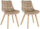 Esszimmerstühle 2er Set mit Samtbezug und Holzgestell - Moderne Polsterstühle 150 kg belastbar