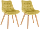 2er-Set Esszimmerstühle mit Samtbezug und Holzgestell