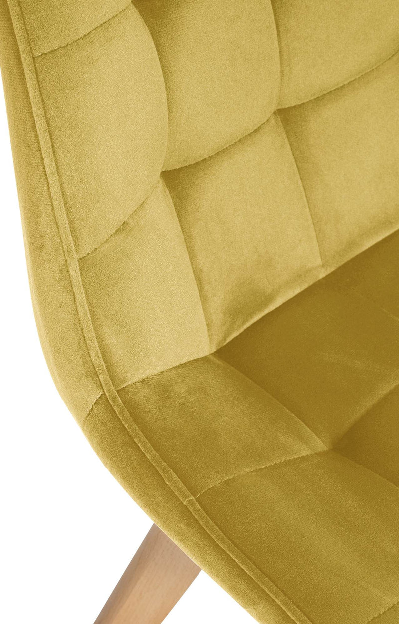 Esszimmerstühle 2er Set mit Samtbezug und Holzgestell - Moderne Polsterstühle 150 kg belastbar