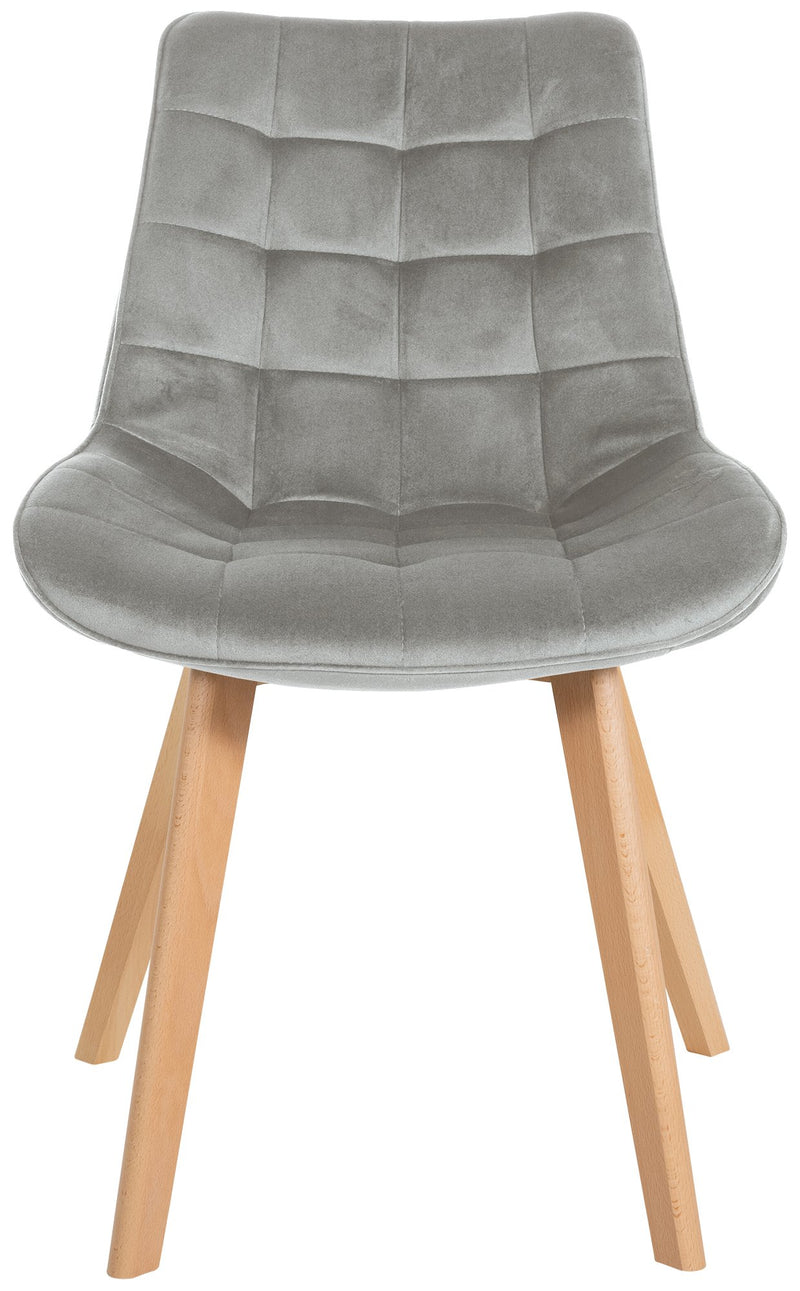 Esszimmerstühle 2er Set mit Samtbezug und Holzgestell - Moderne Polsterstühle 150 kg belastbar