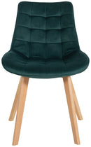 Esszimmerstühle 2er Set mit Samtbezug und Holzgestell - Moderne Polsterstühle 150 kg belastbar