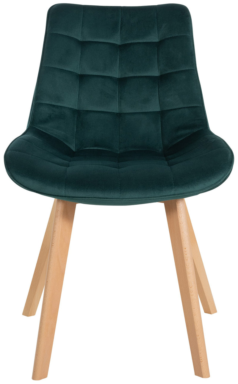 Esszimmerstühle 2er Set mit Samtbezug und Holzgestell - Moderne Polsterstühle 150 kg belastbar
