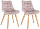 2er-Set Esszimmerstühle mit Samtbezug und Holzgestell