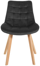 Esszimmerstühle 2er Set mit Samtbezug und Holzgestell - Moderne Polsterstühle 150 kg belastbar