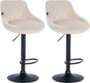 Luxuriöse höhenverstellbare Barhocker im 2er-Set mit Samtbezug und 360°-Drehfunktion