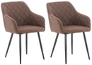2er Set Ergonomische Esszimmerstühle mit Metallgestell und Komfortpolsterung