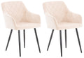 2er Set Ergonomische Esszimmerstühle mit Metallgestell und Komfortpolsterung