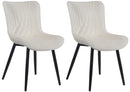 2er-Set moderne Esszimmerstühle mit gepolstertem Kunstleder- oder Samtbezug und Metallgestell