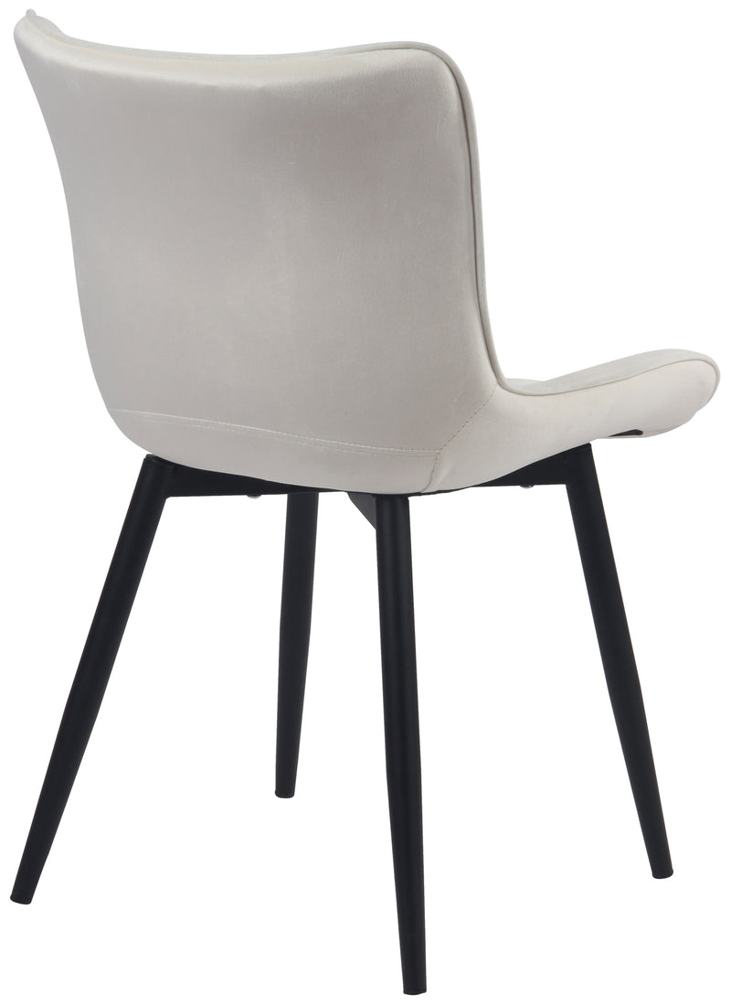2er-Set moderne Esszimmerstühle mit gepolstertem Kunstleder- oder Samtbezug und Metallgestell