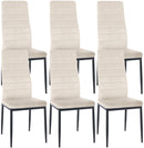 6er-Set gepolsterte Esszimmerstühle mit Samt- oder Kunstlederbezug und Metallgestell