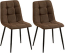 2er Set Elegante Esszimmerstühle mit Stoffbezug – Samt oder Gewebt, Metallgestell, Verschiedene Farben