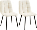 2er Set Elegante Esszimmerstühle mit Stoffbezug – Samt oder Gewebt, Metallgestell, Verschiedene Farben