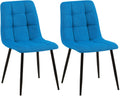 2er Set Elegante Esszimmerstühle mit Stoffbezug – Samt oder Gewebt, Metallgestell, Verschiedene Farben