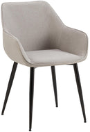 Esszimmerstuhl mit Armlehnen gepolstert Polyester Stoff  Metallgestell