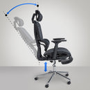 Ergonomischer Bürostuhl mit Fußstütze 3D-Armlehnen & verstellbarer Kopfstütze