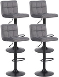 4er-Set Barhocker mit Samtbezug und verstellbarer Sitzhöhe im modernen Design