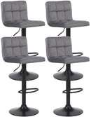 4er-Set Barhocker mit Samtbezug und verstellbarer Sitzhöhe im modernen Design