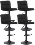 4er-Set Barhocker mit Samtbezug und verstellbarer Sitzhöhe im modernen Design