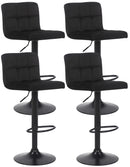 4er-Set Barhocker mit Samtbezug und verstellbarer Sitzhöhe im modernen Design