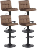 4er-Set Barhocker mit Samtbezug und verstellbarer Sitzhöhe im modernen Design