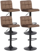 4er-Set Barhocker mit Samtbezug und verstellbarer Sitzhöhe im modernen Design