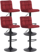 4er-Set Barhocker mit Samtbezug und verstellbarer Sitzhöhe im modernen Design