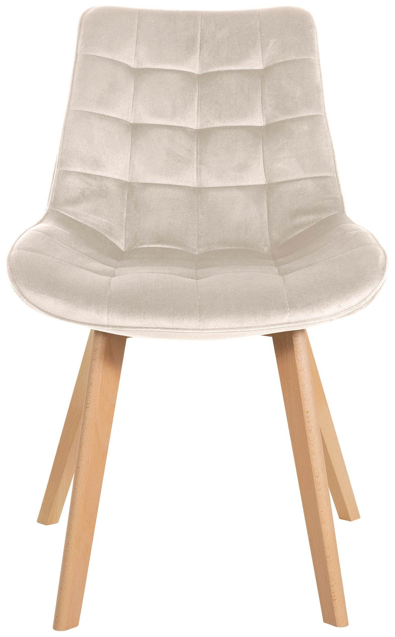Esszimmerstühle 2er Set mit Samtbezug und Holzgestell - Moderne Polsterstühle 150 kg belastbar