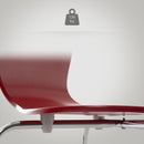 Moderner Besucherstuhl mit Holzsitz und stabilem Metallgestell