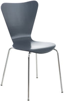 Moderner Besucherstuhl mit Holzsitz und stabilem Metallgestell