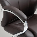 Bürostuhl mit Echtleder & Kopfstütze höhenverstellbar mit Wippfunktion Metallgestell 136 kg belastbar