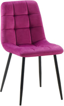 Komfortabler Esszimmerstuhl mit Samtbezug und Metallgestell