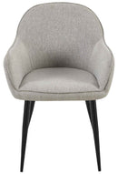 Esszimmerstuhl mit Armlehnen gepolstert Stoff Bezug Metallgestell  150 kg belastbar