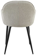 Esszimmerstuhl mit Armlehnen gepolstert Stoff Bezug Metallgestell  150 kg belastbar