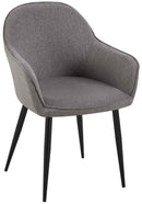 Esszimmerstuhl mit Armlehnen gepolstert Stoff Bezug Metallgestell  150 kg belastbar