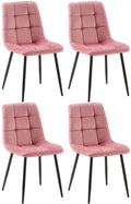 Esszimmerstühle 4er Set mit Samtbezug und hoher Rückenlehne - Moderne Polsterstühle für Wohnzimmer und Küche