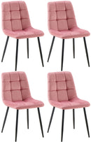 Modernes 4er-Set Esszimmerstühle mit Samtbezug und gepolsterter Rückenlehne