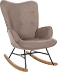 Moderner Schaukelstuhl mit Stoffbezug und stabilen Holzkufen