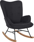 Moderner Schaukelstuhl mit Stoffbezug und stabilen Holzkufen