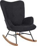 Moderner Schaukelstuhl mit Stoffbezug und stabilen Holzkufen