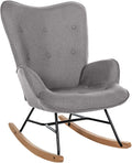 Moderner Schaukelstuhl mit Stoffbezug und stabilen Holzkufen